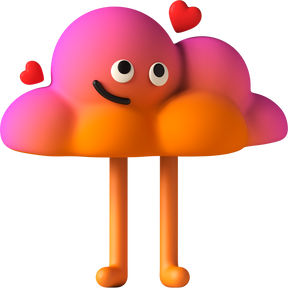 3d Cloud Character in Love